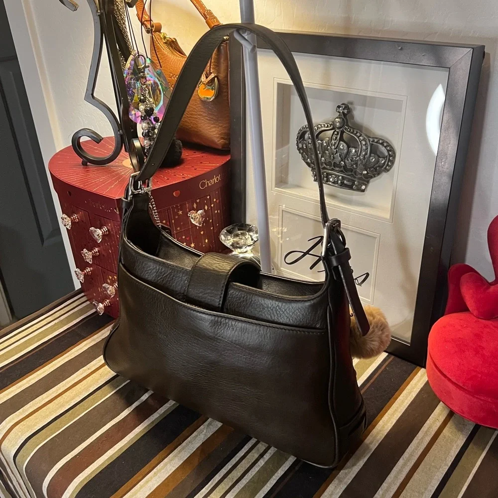 Coach 2005 Legacy Hampton Dark Brown Leather Handbag Shoulder Bag Satchel